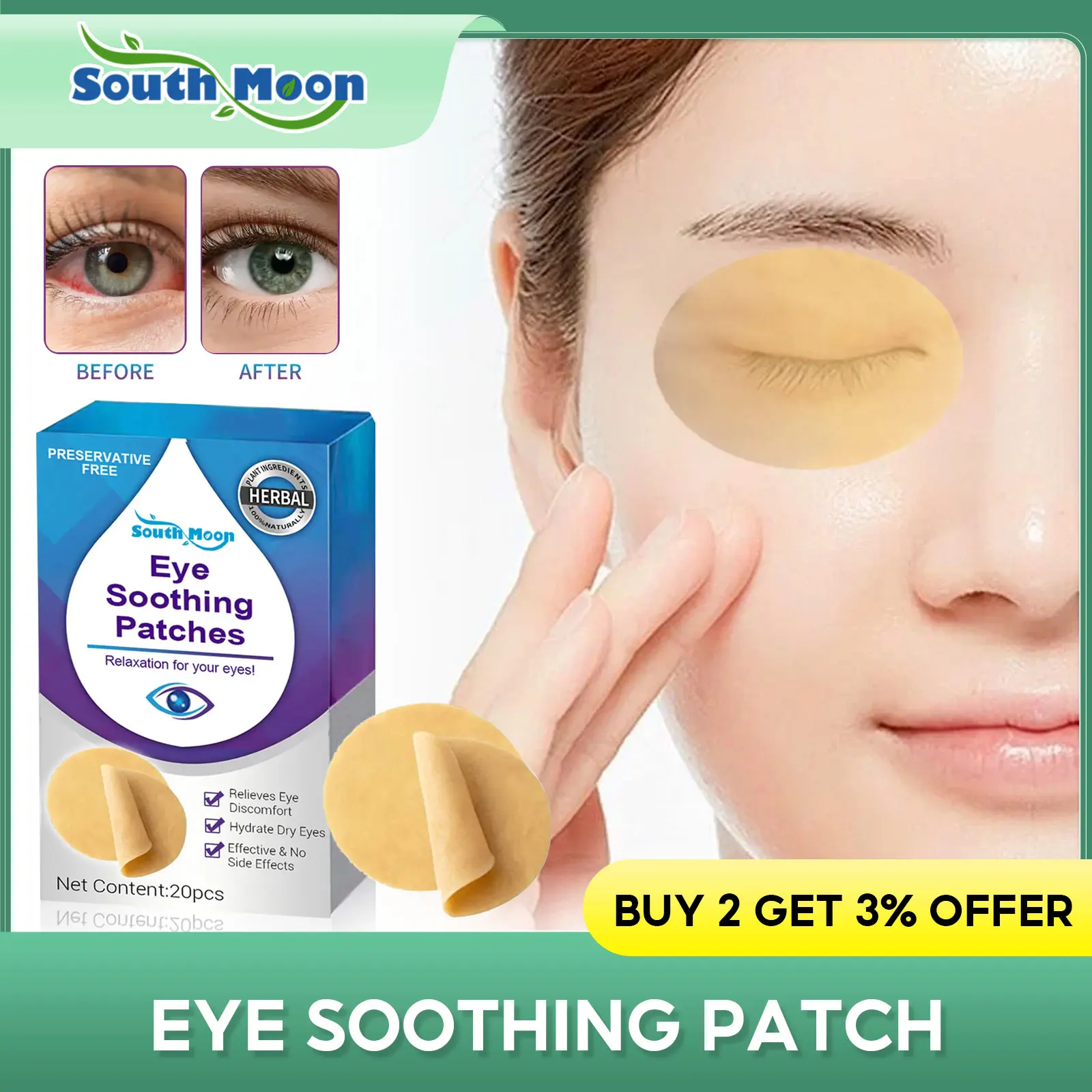 

Myopia Treatment Eye Patch Restore Vision Relieve Eye Dry Itchy Redness Fatigue Improve Edema Dark Circles Bags Eye Health Care