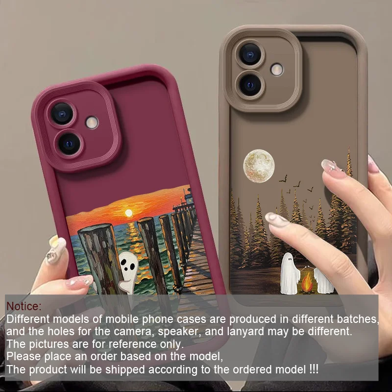Abstract Cute Ghost Pattern Halloween Soft Phone Case Cover s