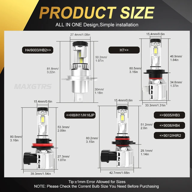 2 Unids/1 Par Blanco 80w H15 Bombillas Led Coche Luces Lámpa