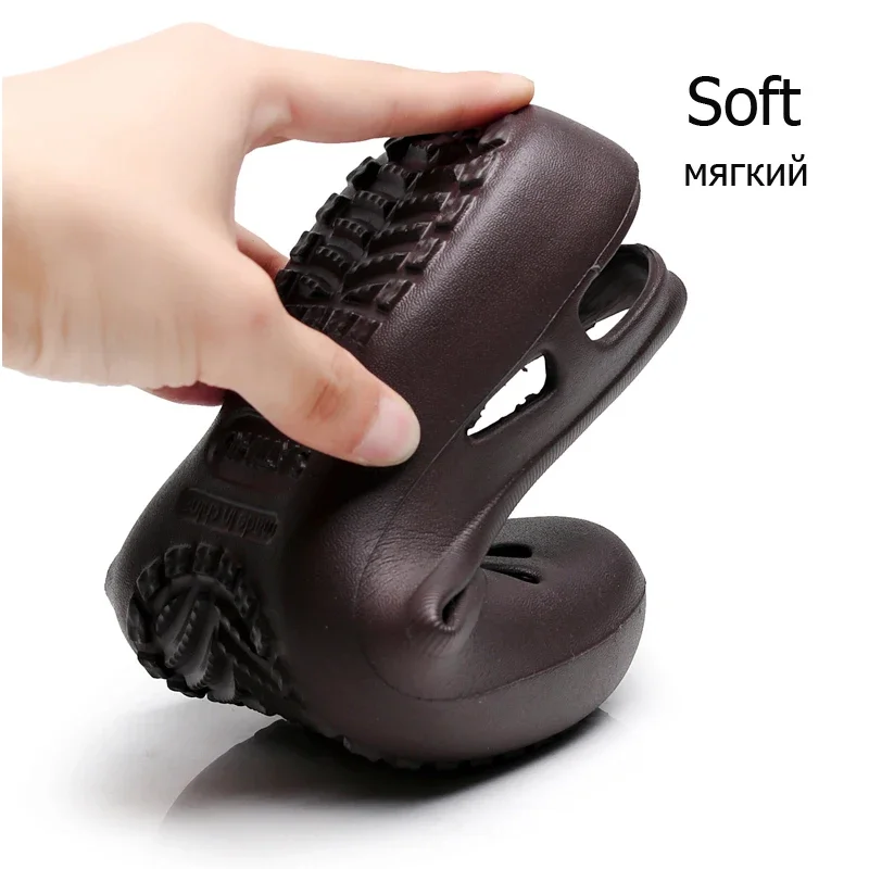 Women Sandals Clogs Jelly Non-slip Summer Hole Shoes Flat Slippers Plastic Waterproof EVA Garden