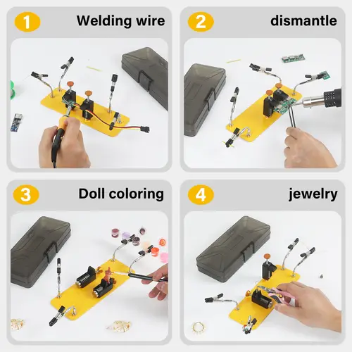 NEWACALOX Magnetic Helping Hands Soldering Third Hand with 6/8 Flexible Alligator Clips/Tool Box Adjust PCB Holder Electronic Re - Image 6