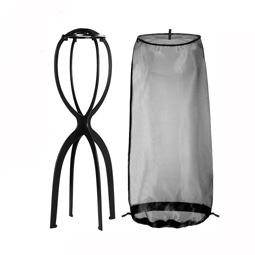 Wig Stand for All Wigs And Wig Storage Bags Adjustable Wig Bag with Drawstring Portable Travel Organizer for keep from Dirt Dust
