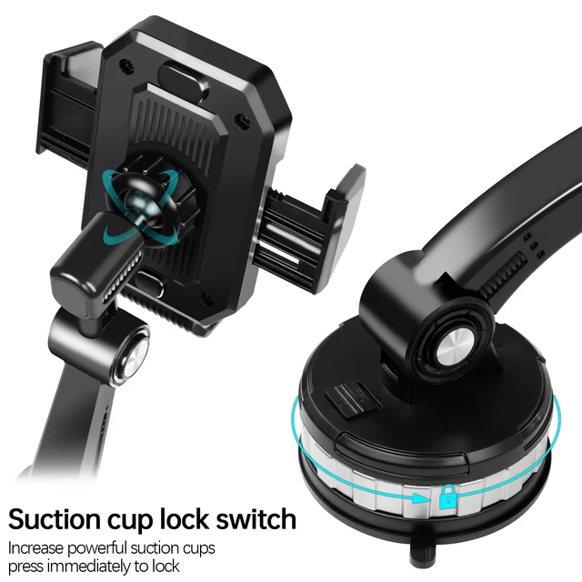 360° Rotation Universal Car Phone Holder – Dashboard, Windshield, and Trunk Mount Mobile Stand for Smartphones & GPS Devices 3