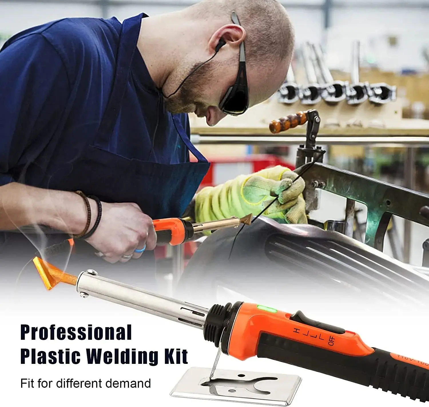 100W Car Bumper Repair Plastic Welding Machine Kit Bumper Repair Car Garage Tools Plastic Soldering Iron Hot Stapler 6