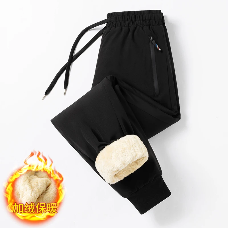 

Winter Men's Cotton Track Pants Fleece-Lined Thick Sweatpants Casual Men Outdoor Sports Warm Trousers 6XL pantalones de deporte