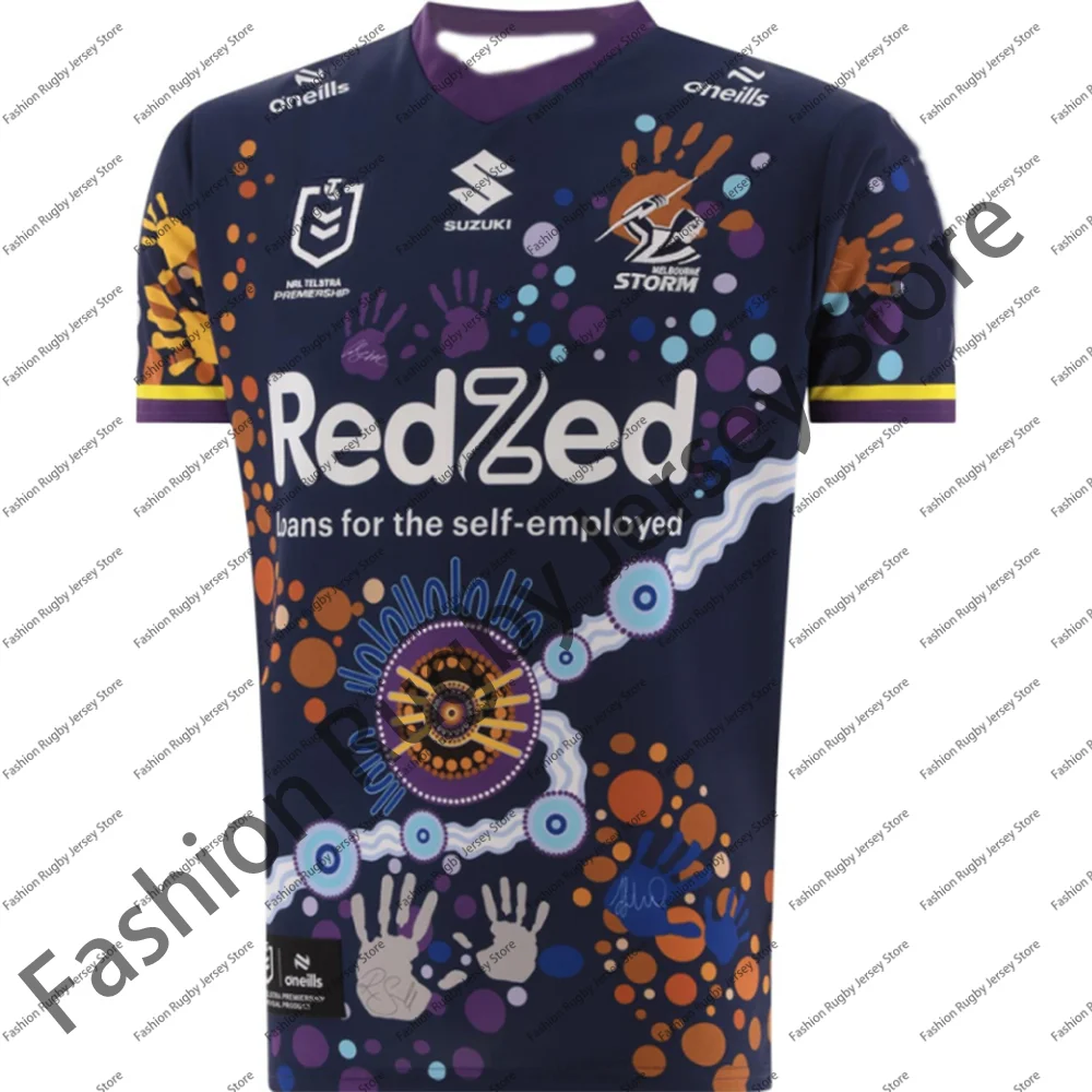 NRL Rugby Jersey Clothes Men Children Train T Shirt Indigenous Team Tee Top Home Kids Male Shirt Melbourne Hot Club
