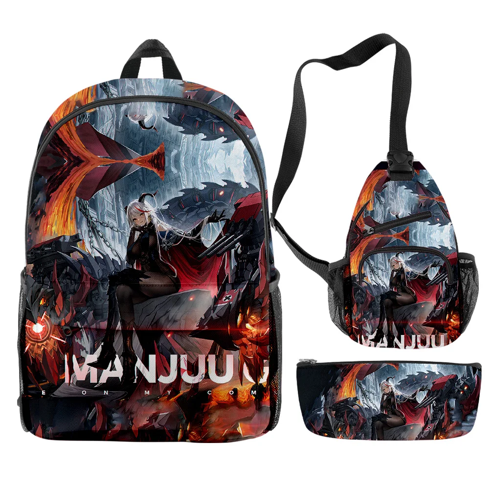 

Popular Youthful Funny Azur Lane Game 3pcs/Set Backpack 3D Print Bookbag Laptop Daypack Backpacks Chest Bags Pencil Case