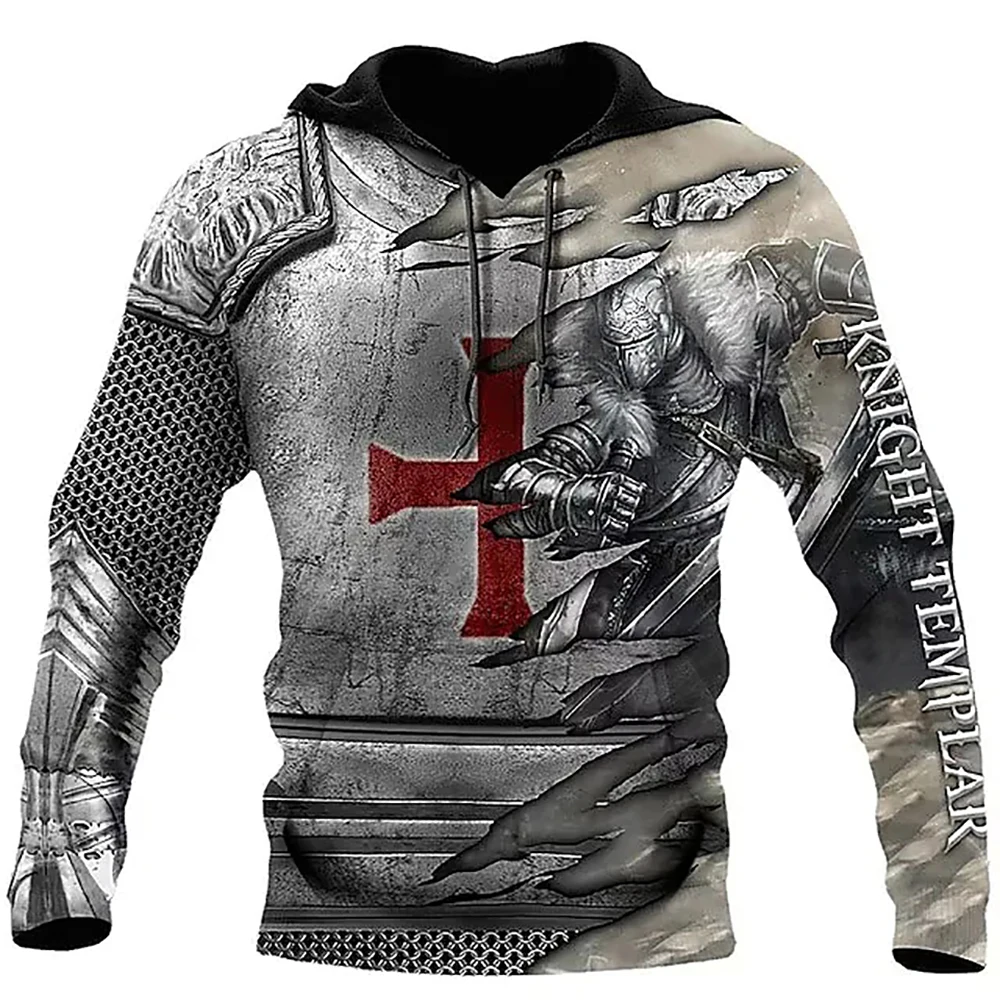 thumbnail image 1 of Sudadera con capucha Caballero Templario Armadura Jesús Dios Guardia Caballero Sudadera con estampado 3D Hombres Mujeres Sudadera con capucha de gran tamaño Niños Jersey Ropa, 1 of 5