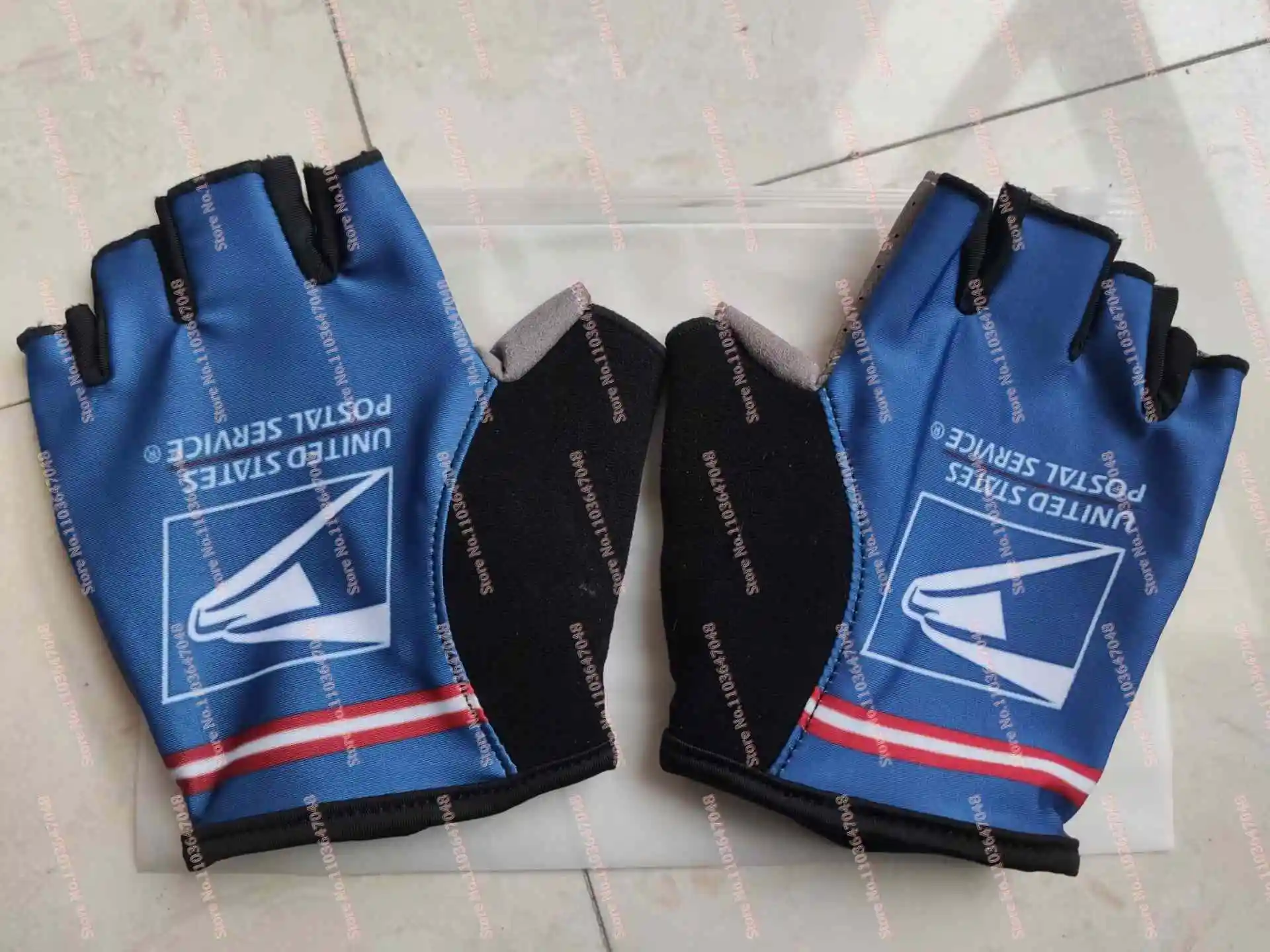 U.S. Postal Service Team Half Finger Cycling Glove Mens and Womens Anti-static Outside Sports Glove Half Finger Road Bike Glove 3