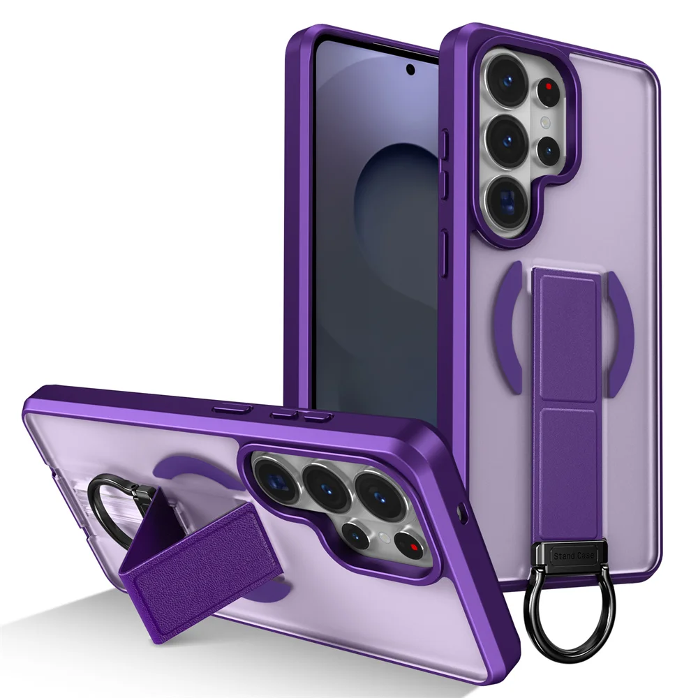 Magnet Folding Magnetic Stand Phone Case with Frosted Slim PC Translucent Cover