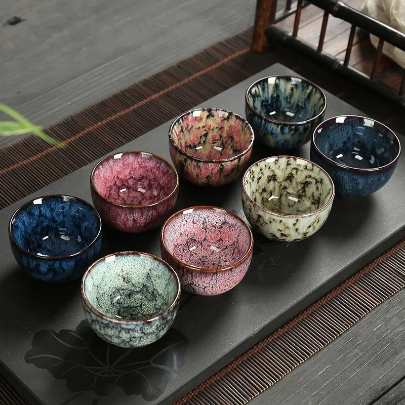 Ceramic Tea Cup Porcelain Kung Fu Kiln Pottery Kitchen Supplies Coffeeware Pottery Teaware Sets Tea Mugs Cup Household Drinkware
