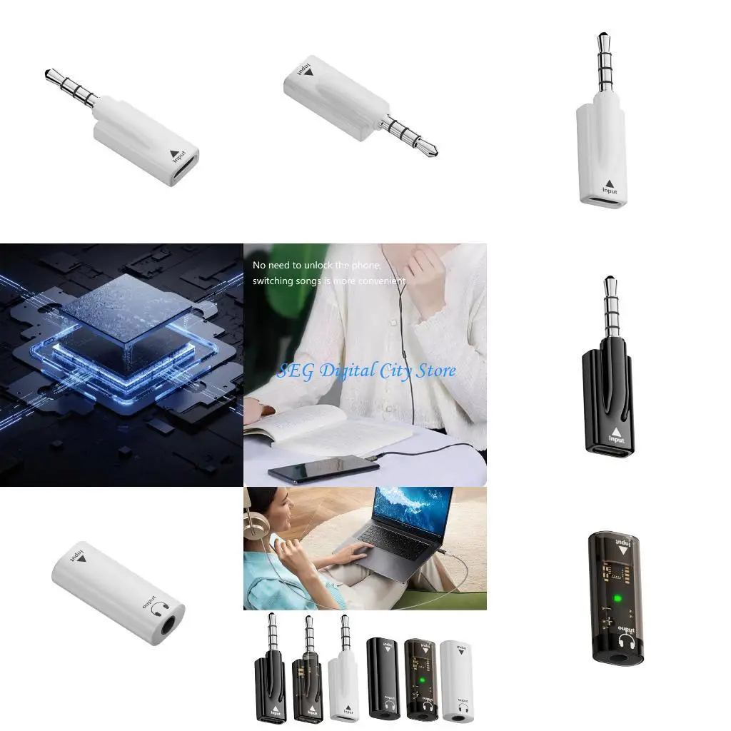 U75B 고해상도 USB C 3.5mm 헤드폰 어댑터 드라이버 필요 없음 PC 하우징