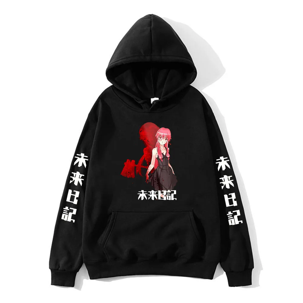 

Japanese Anime Mirai Nikki Future Diary Manga Hoodies Kawaii Cartoon Sweatshirt Fashion Soft Streetwear Comic Boys/girls Clothes