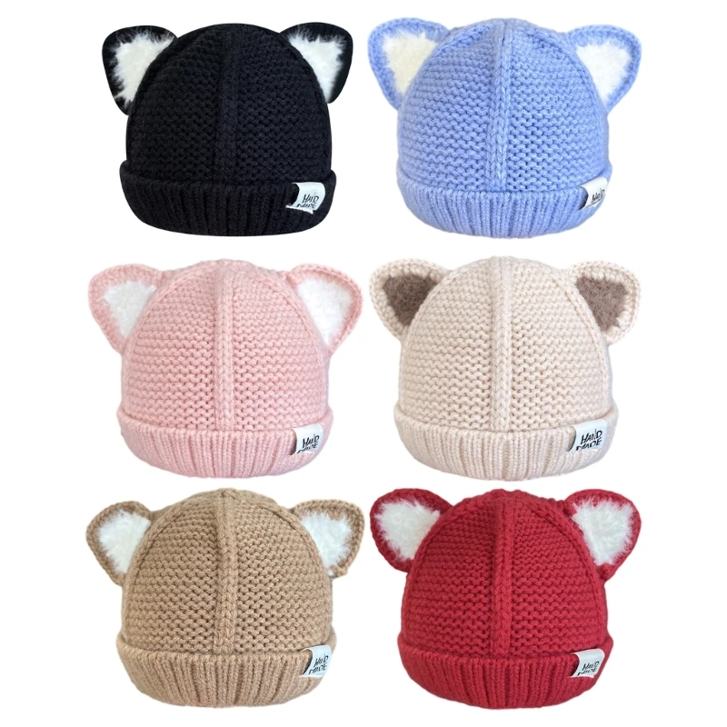 

Fashionable Woolen Hat with Cat Ear for Children Stylish Knit Beanie Warm Hat Perfect for Outdoor Activities & Parties 1560