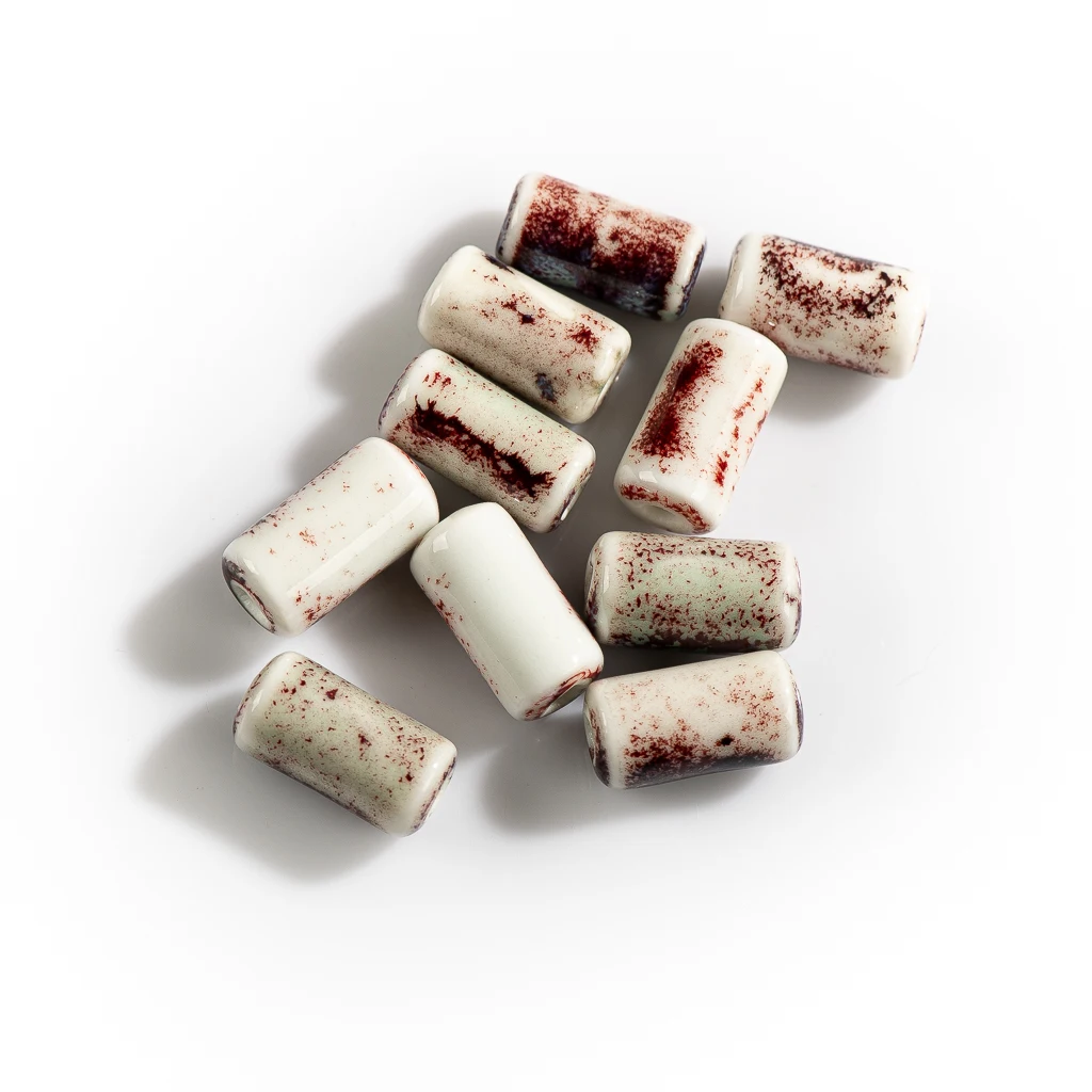 17  10pcs 작은 원통형 모양 세라믹 도자기 펜던트 쥬얼리 비즈 만들기 팔찌 목걸이에 대한 수제 재료  XN190