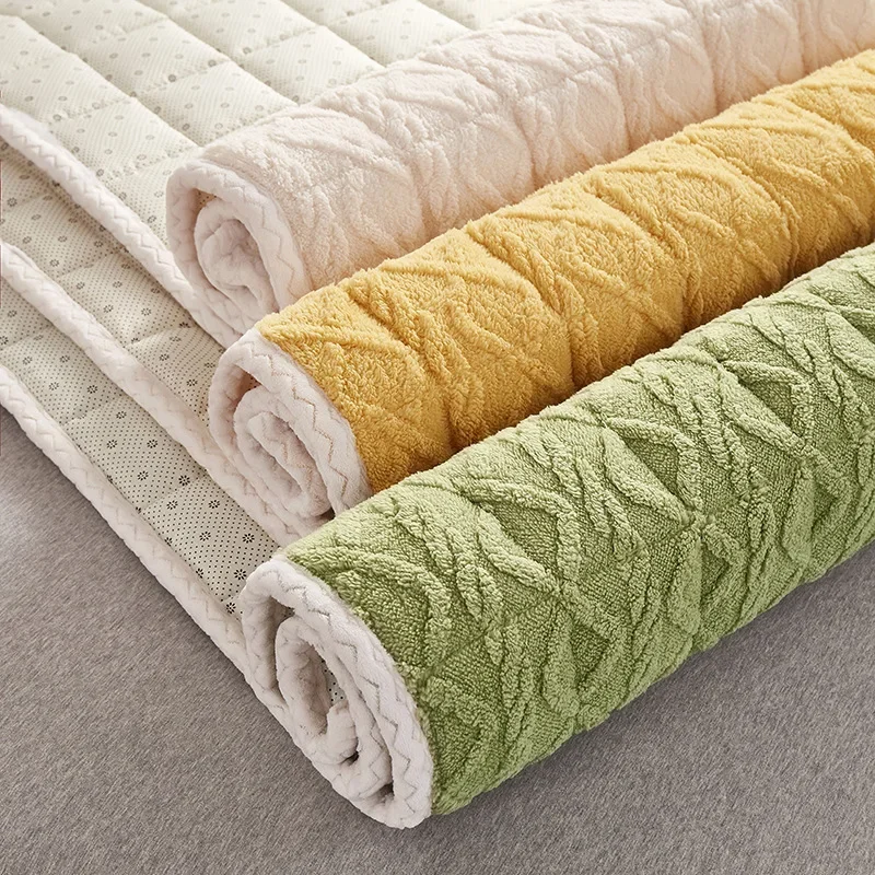 Winter Flannel Thick Mattress Toppers Soft Comfortable Foldable Bed Sheet Single Double Home Quilted Warm Thin Tatami Floor Mat