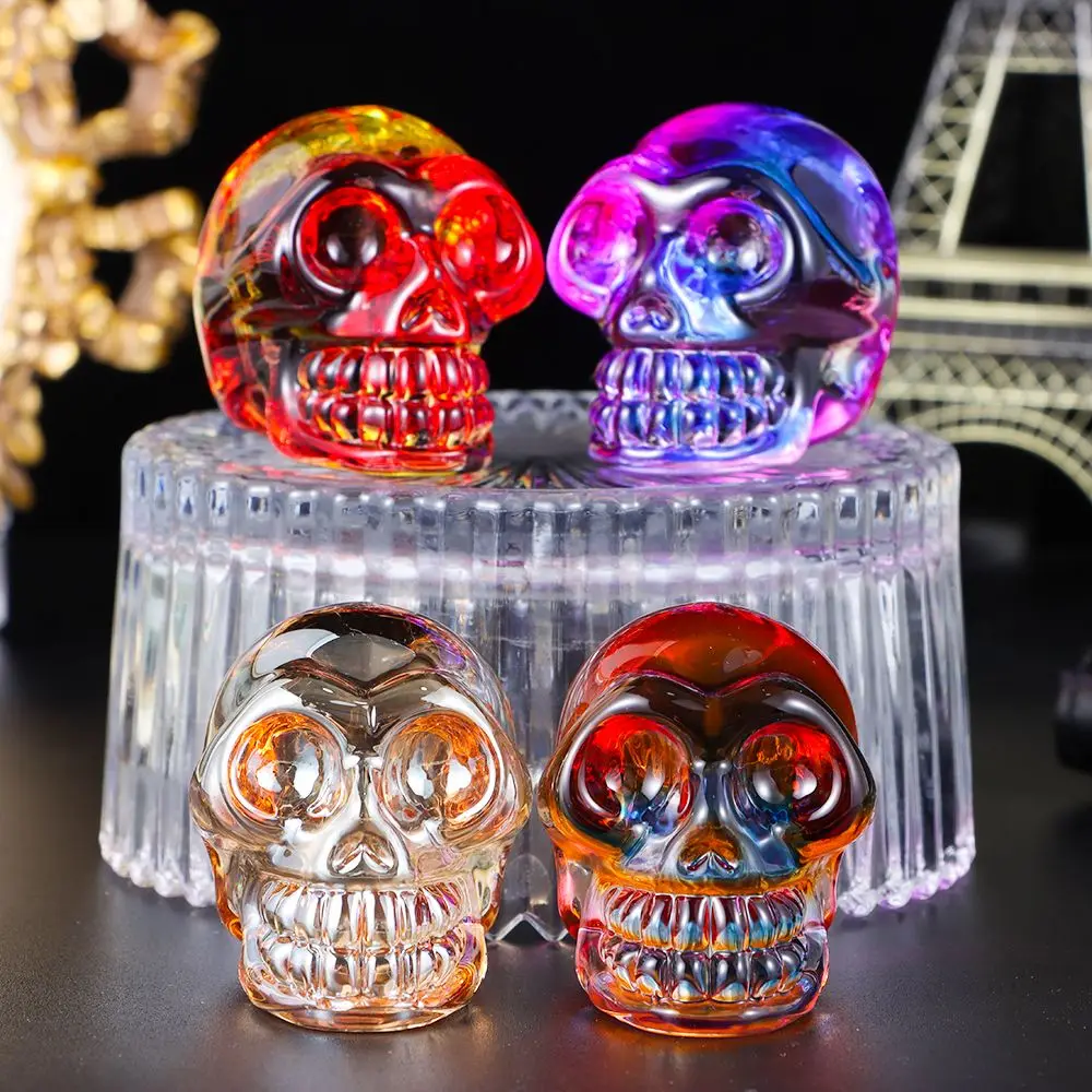 

Mini Crystal Skull Statues Carving Skull Skeleton Figurines Healing Stone Statue Quartz Sculptures Figurine Sculpture Ornament