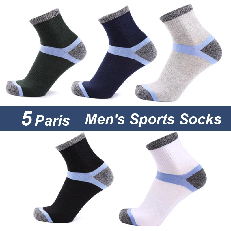 

Brand 5Pairs Men's Cotton Socks Sports Quick-Drying Men Autumn Winter Socks Thermal for Male Outdoor Trekking EU39-45