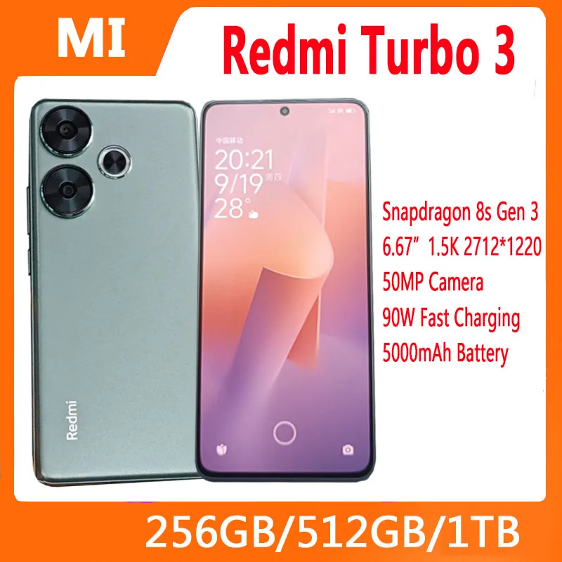スマートフォン本体 Xiaomi Redmi Turbo 3 Xiaomi Redmi Turbo 3 5G Smartphone | Android 14 | Snapdragon