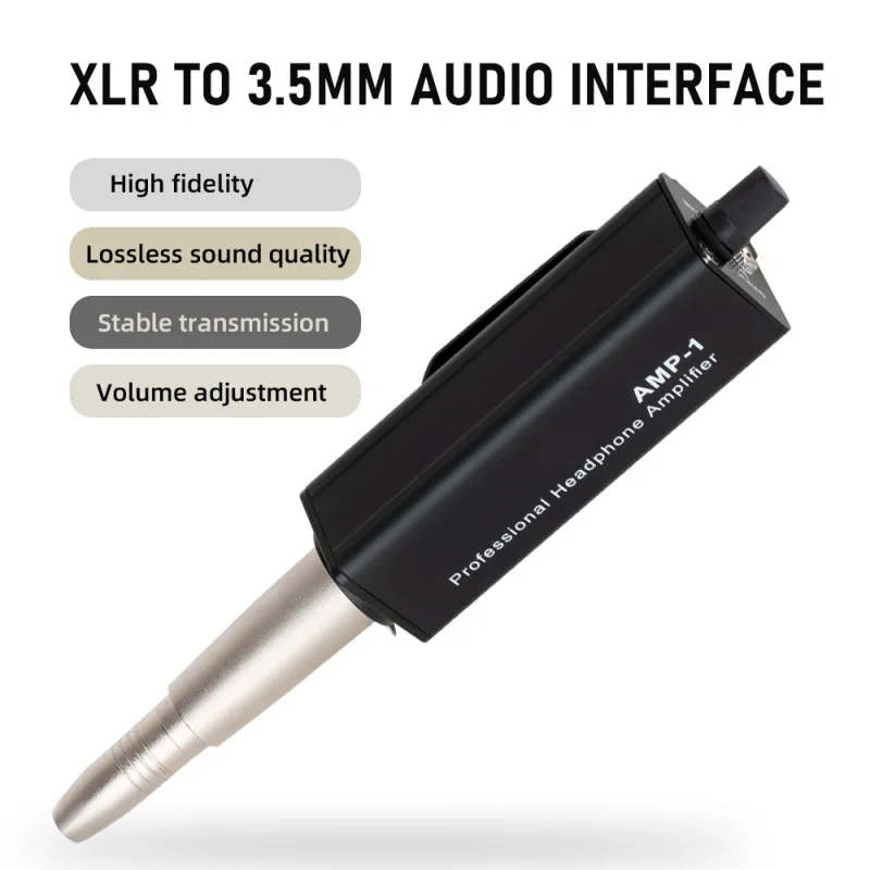 In-Ear Monitor Amplifier Portable Ear Amplifier Converter XLR to 3.5MM Audio Ear Converter Plug and Play