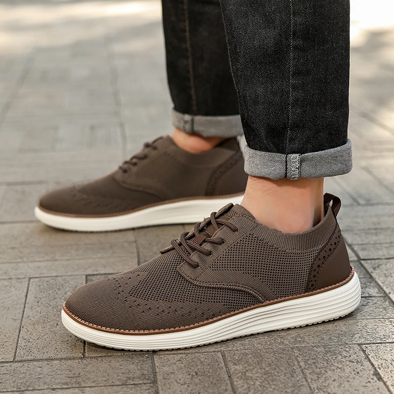 New Men Shoes Fashion Breathable Summer Mesh Men Casual Sneakers Oxfords Formal Business Shoes for Male Non Slip Dress
