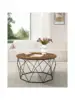VASAGLE Round Coffee Table for Living Room, Cage Cocktail Table with Steel Frame, 31.5 Inches Dia., Industrial Style 2