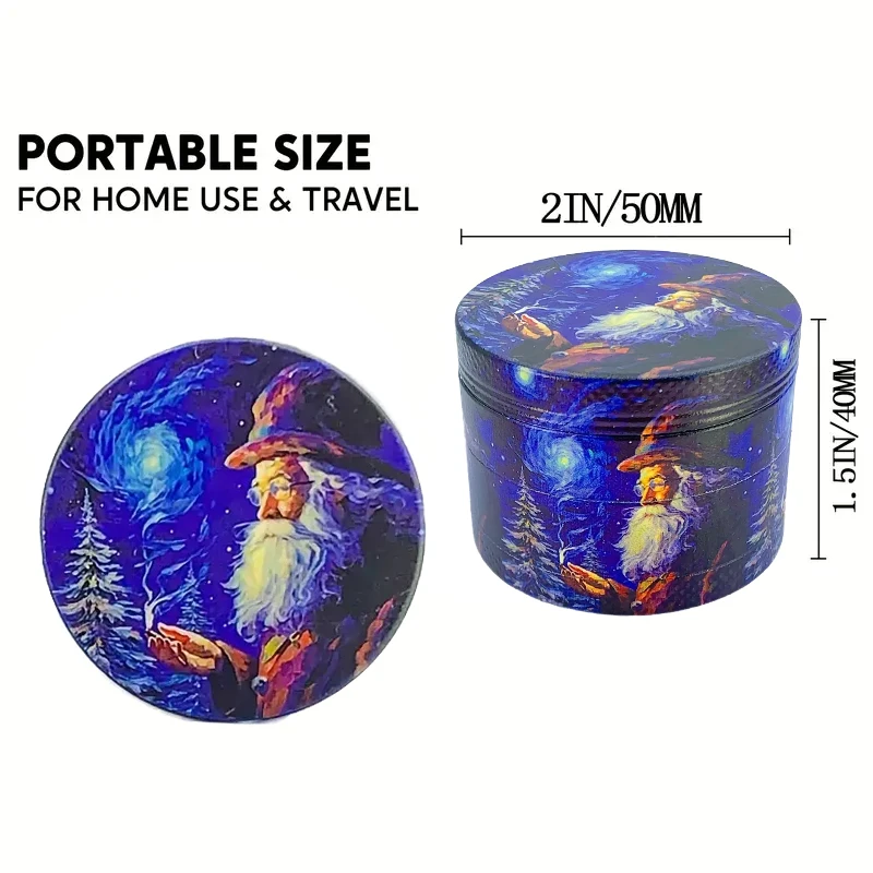 50mm Christmas Series Blue Match Santa Claus Tobacco Grinder Spice Grinding Tools Cigarette Herbal Grinder Smoking Accessories