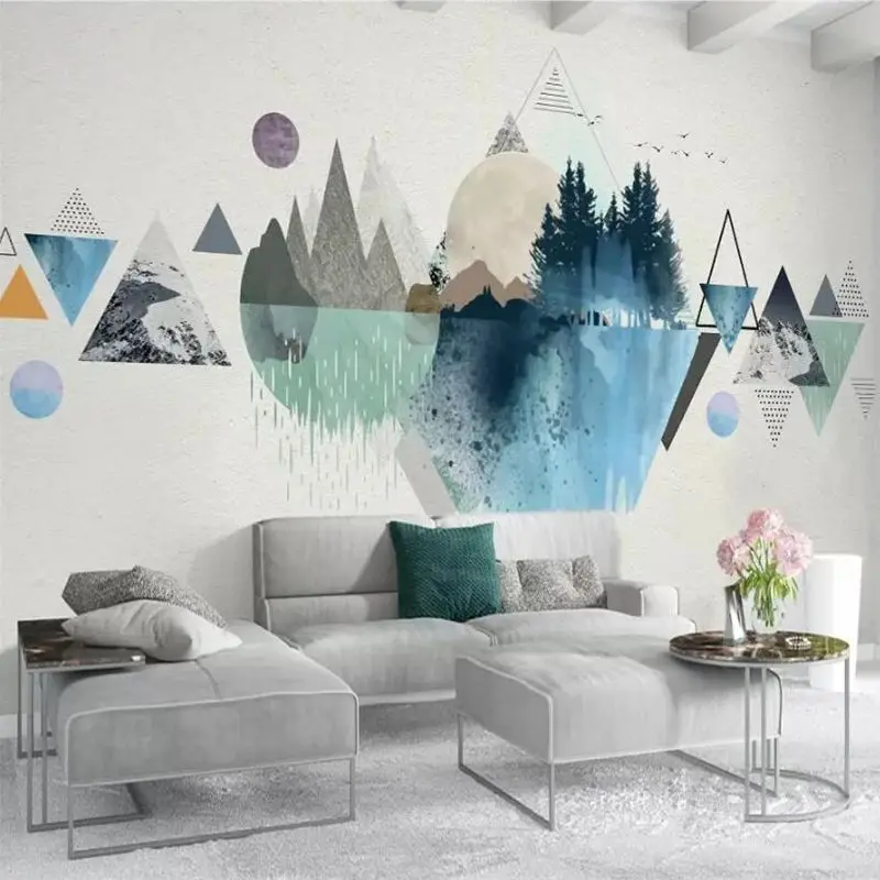 wellyu Custom wallpaper large-scale 3D Papel de parede Nordic modern minimalist personality geometric TV background wall paper