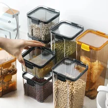 

Hot Sale Plastic Airtight Canister Kitchen Storage Bottles Jar Sealed Food Container Tea Coffee Beans Grains Candy Jars Orgnizer