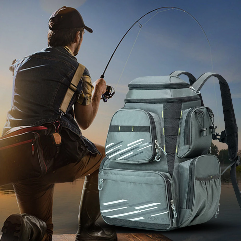 Fishing Backpack with Rod Holder Outdoor Shoulder Backpack