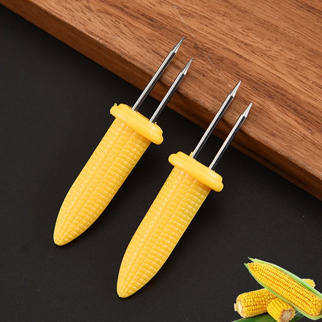 10/20Db Kukorica Nyárs Villák Rozsdamentes Acél Cob Bbq Villabarancs Hordozható A Sonkás Villákon Party Camping Piknik - Image 4