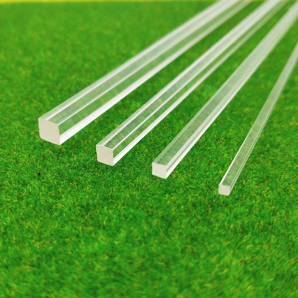 10 PCS acrylic Square round transparent organic glass rod multi size length 25 cm DIY Length can be customized 4