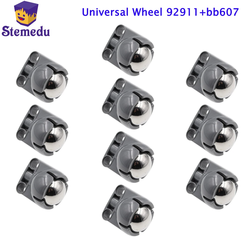 1/10PCS Hohe-Tech Teile Hohe-tech Gebäude Block Zubehör EV3 Universal Rad Kompatibel für 92911 BB607 ev5 Stahlkugeln