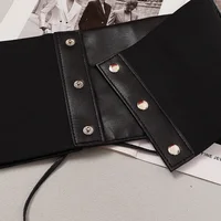 [EAM] Pu Leather Black Bandage Wide Elastic Belt Personality Women New Fashion Tide All-match Spring Autumn 2026 1DH8687 - Image 6