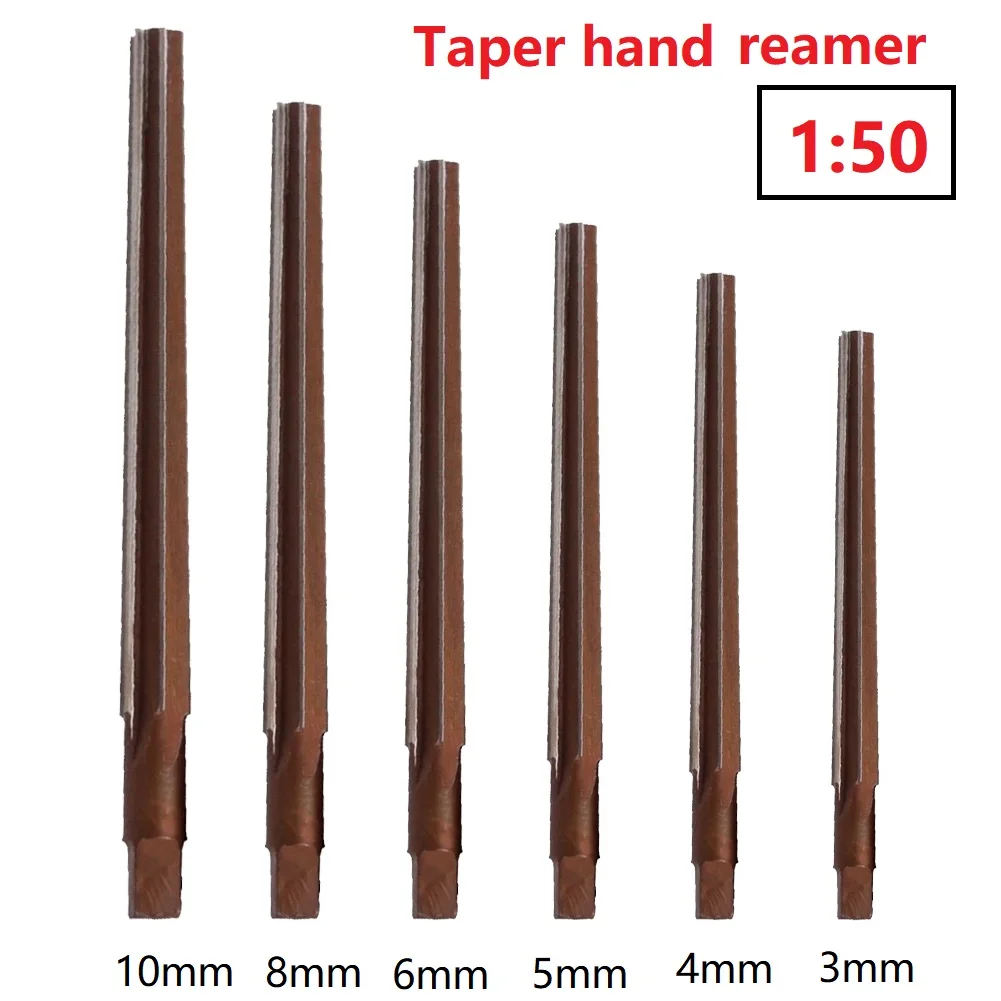 1 Pcs Conical Degree Sharp Manual Pin Taper Shank Hand Reamer 3/4/5/6/8/10mm HSS Alloy Steel 9XC Blade Taper Shank Machine Tool