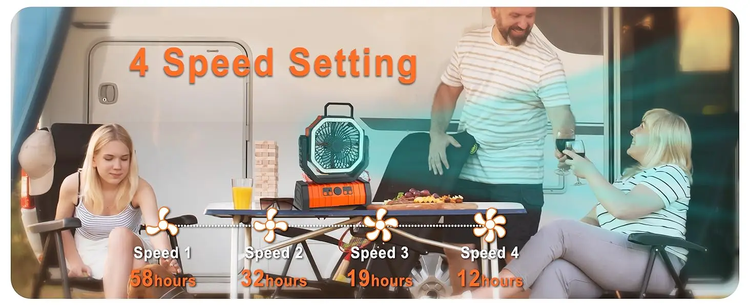 4 speeds portable fan