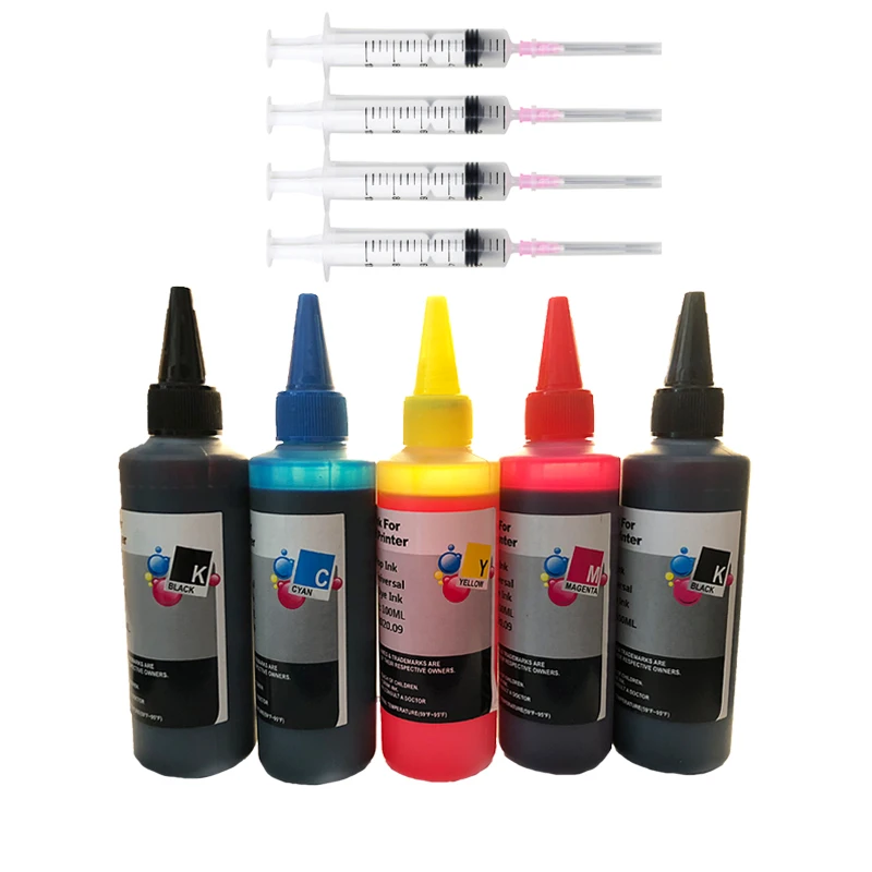 Universal refil kit de tinta para impressora jato de tinta, cartucho CISS, adequado para Epson, Canon, HP, irmão, 100ml