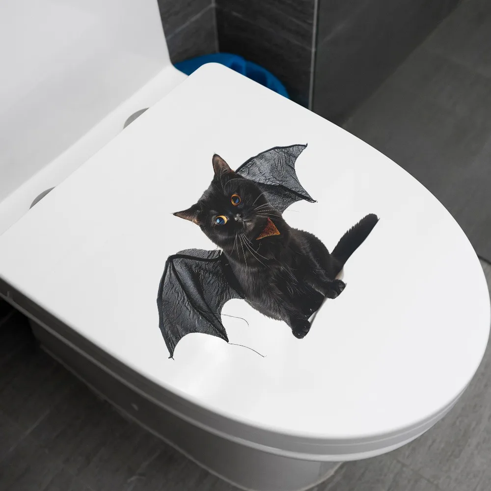 Halloween creative kitten dog bathroom toilet stickers Home decor wall stickers self-adhesive