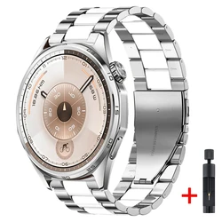 Elegant 22mm Metal Strap - Fashion Wristband for Amazfit Active Max ( Silver white)
