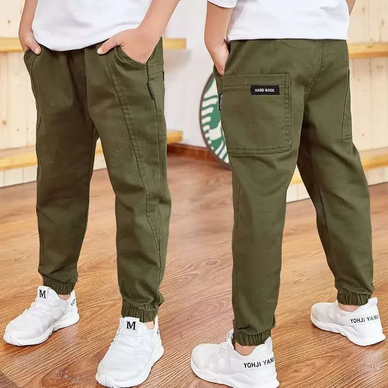 Boys pants Kids pants Solid Colored Sports Cotton Long Work Pants for Boys Spring Autumn Suitable for Children Aged 6 7 10 11 12