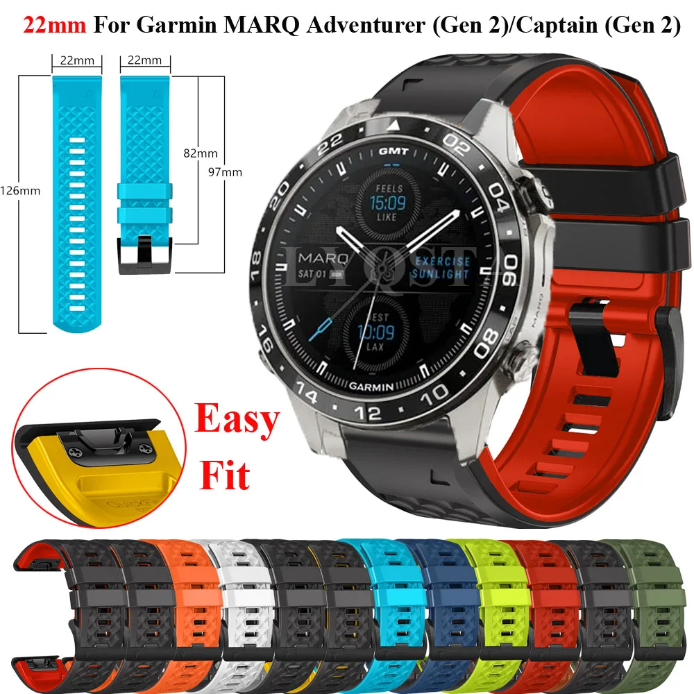Cinturino In Silicone Per Garmin Marq Adventurer (Gen 2) Cinturino Atleta/Golfista (Gen 2) Bracciale Correa Marq Aviator/Captain/Golfer (Gen 2)