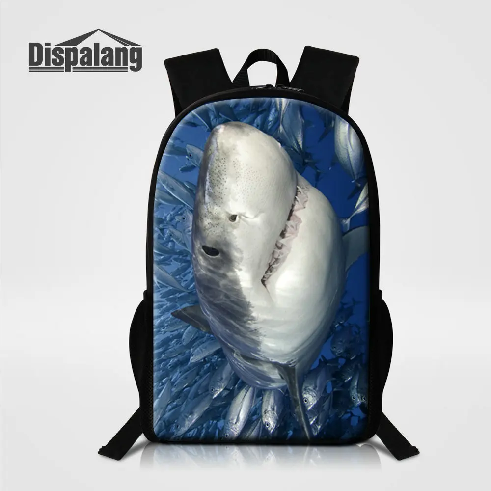 

Рюкзак для начальной школы с изображением животных дельфина акулы, рюкзак из полиэстера с принтом, школьный рюкзак для мальчиков, большая дорожная сумка через плечо