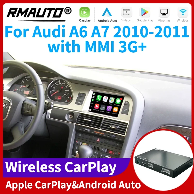 

RMAUTO беспроводной Apple CarPlay MMI для Audi A6 A7 2010-2011 Android Авто Mirror Link AirPlay с поддержкой обратного изображения