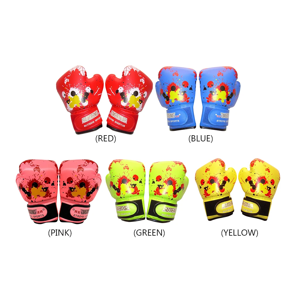 1 Pair Boxing Gloves Wraps Workout Exercise Training PU Leather Sponge Martial Arts Boxing Gloves for Karate Muay Thai Equipment