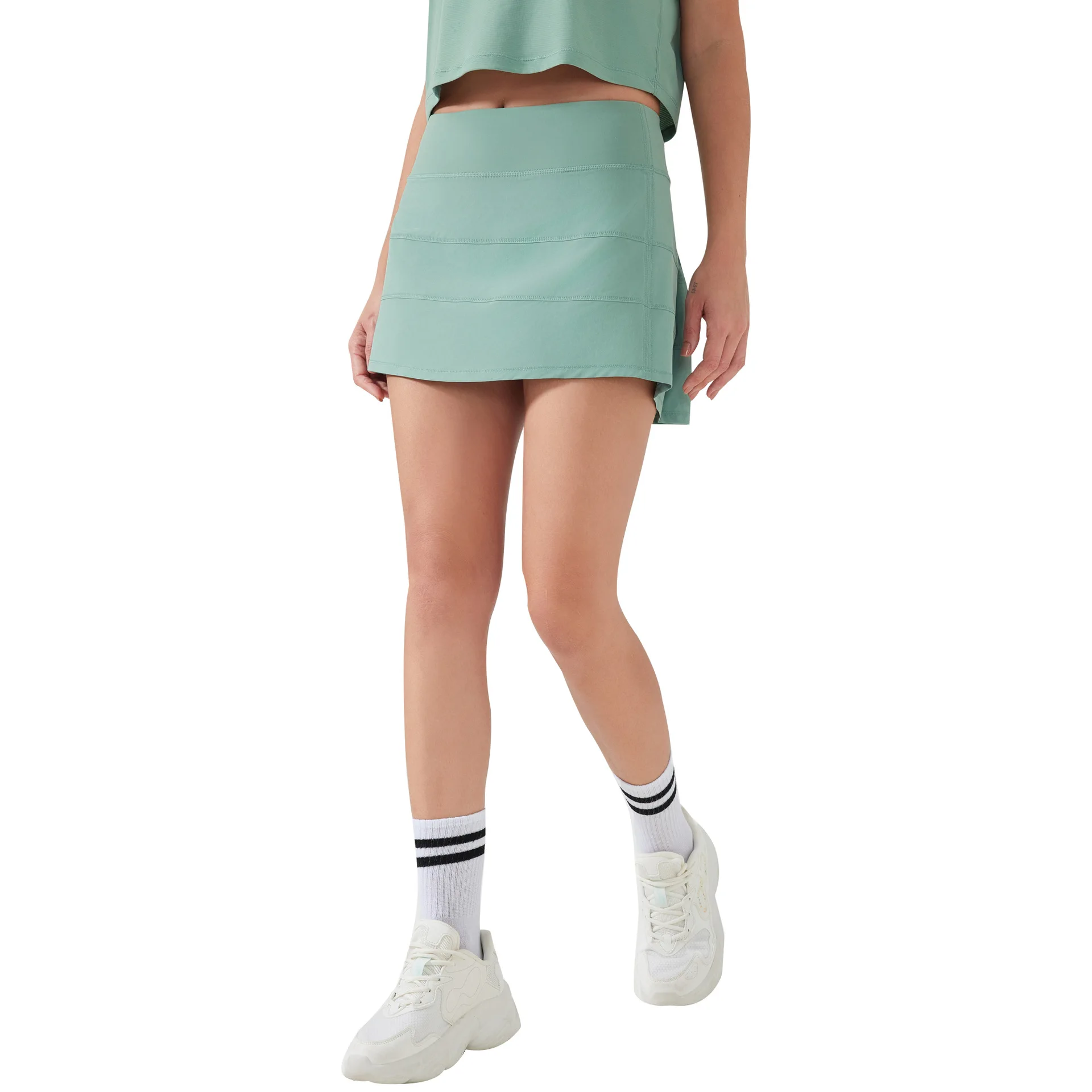Mermaid Curved Sports Skirt Women's Quick-drying Breathable Tennis Skirt Fake Two-piece Anti-light Yoga Fitness