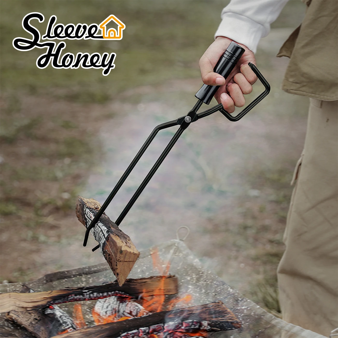 

Fireplace Tongs Heavy-Duty BBQ Carbon Clip Indoor Campfire Long Tong Log Grabber Accessory Outdoor Picnic Barbecue Charcoal Tool