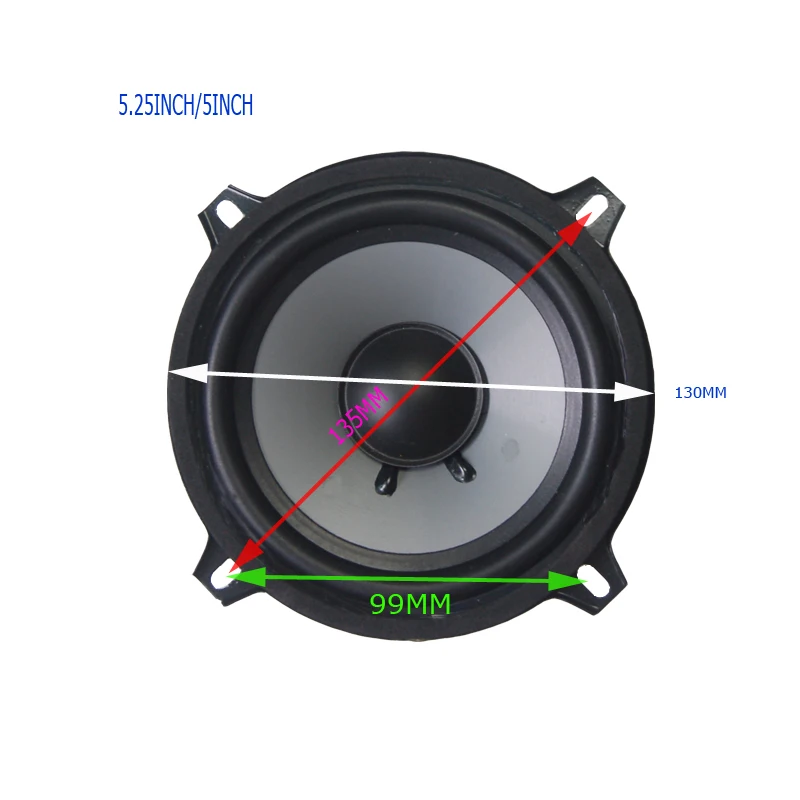 1pc 5.25인치 6옴 스피커 RMS 30W 오디오 스피커 고무 엣지 인젝션 콘 뮤직 플레이어 범용