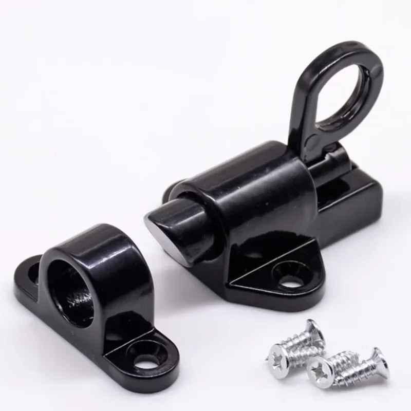 XD-Aluminum Alloy Window Gate Security Pull Ring Spring Bounce Door Bolt Automatic Latch Lock Spring Bounce Door Bolt Latch