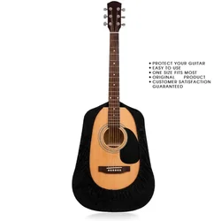 Luxurious Black Velvet Guitar Dust Cover and Show Bag for Acoustic and Classical Guitars (Black)