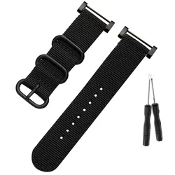 Unisex 24mm Outdoor Waterproof Nylon Sport Watch Strap - 24mm (Black)